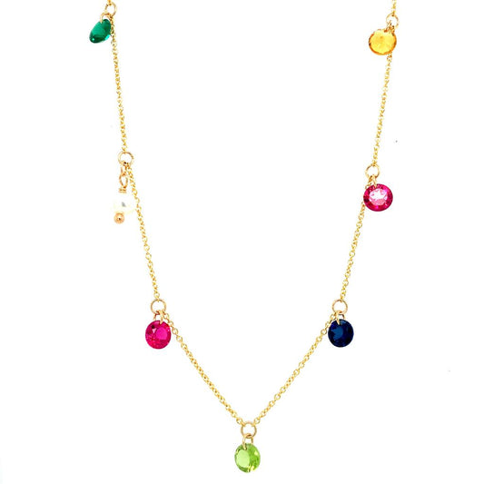 Dee Berkley Colored Stone Dangling Beaded Necklace