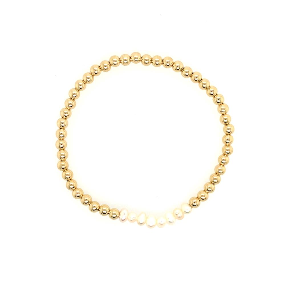 Dee Berkley Pearl & Gold Beaded Bracelet