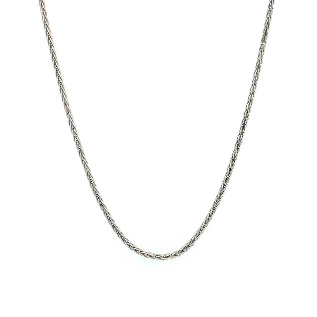 Rolland's Design White Gold Rolled Wheat Diamond Cut Chain