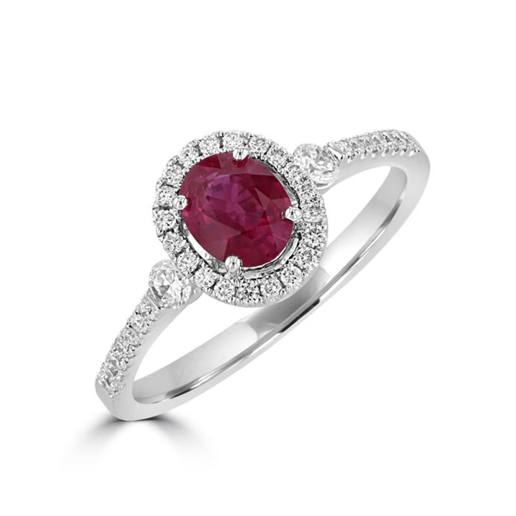 Rolland's Designs Oval Ruby and Diamond Ring