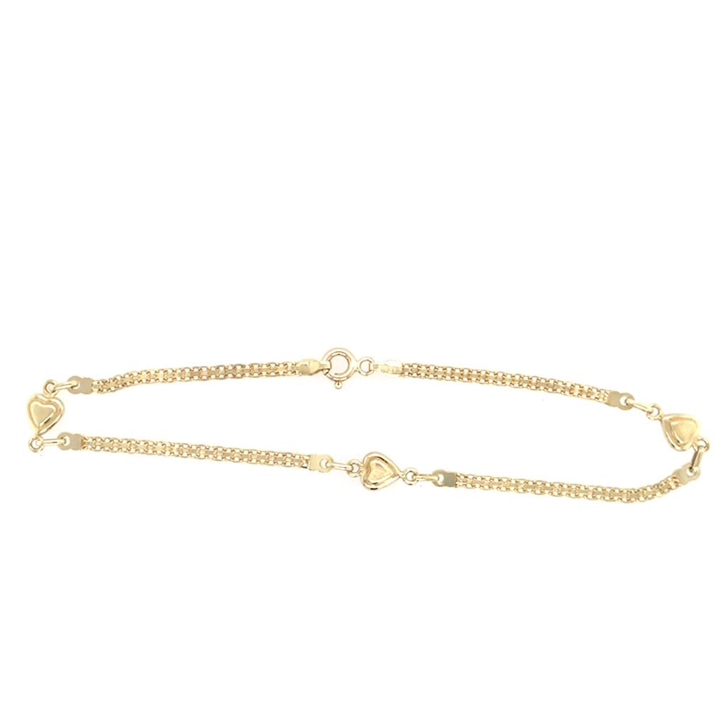 Estate 14K Gold Heart Anklet