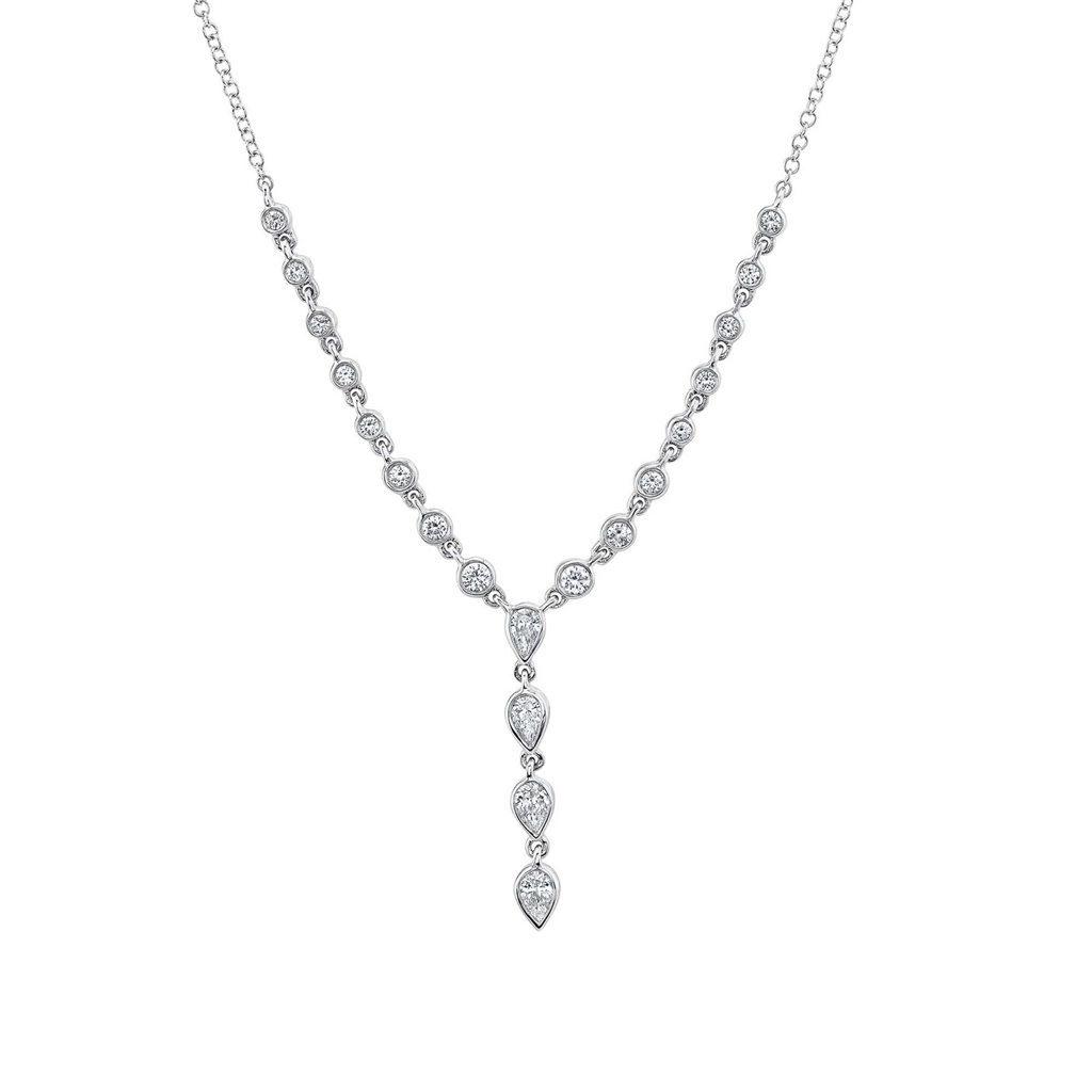Shy 14Kw Diamond Lariat Drop Necklace