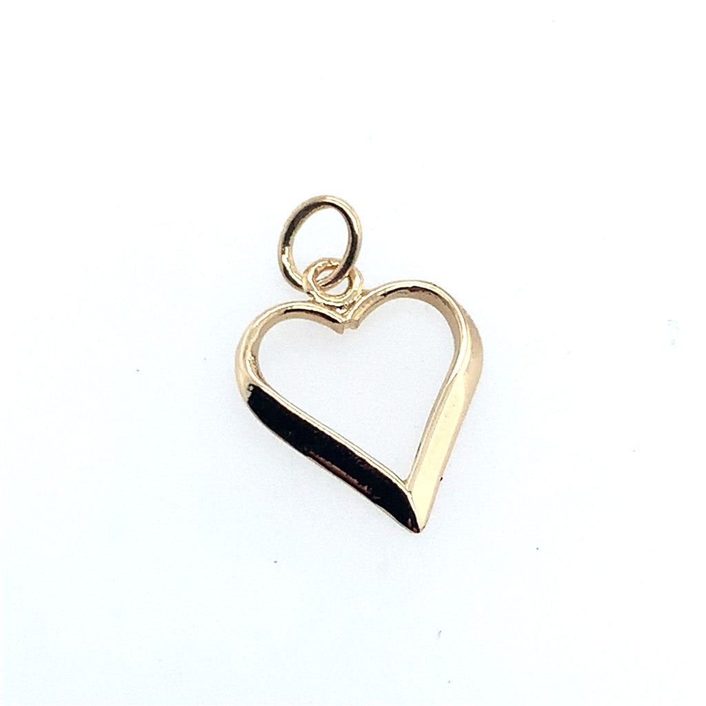 Estate 14K Yellow Gold Heart Pendant Charm