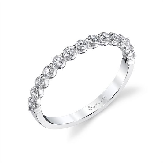 Sylvie 14k White Gold Wedding band