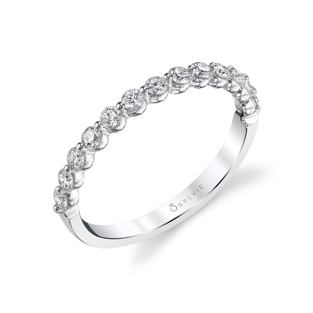 Sylvie 14k White Gold Wedding band