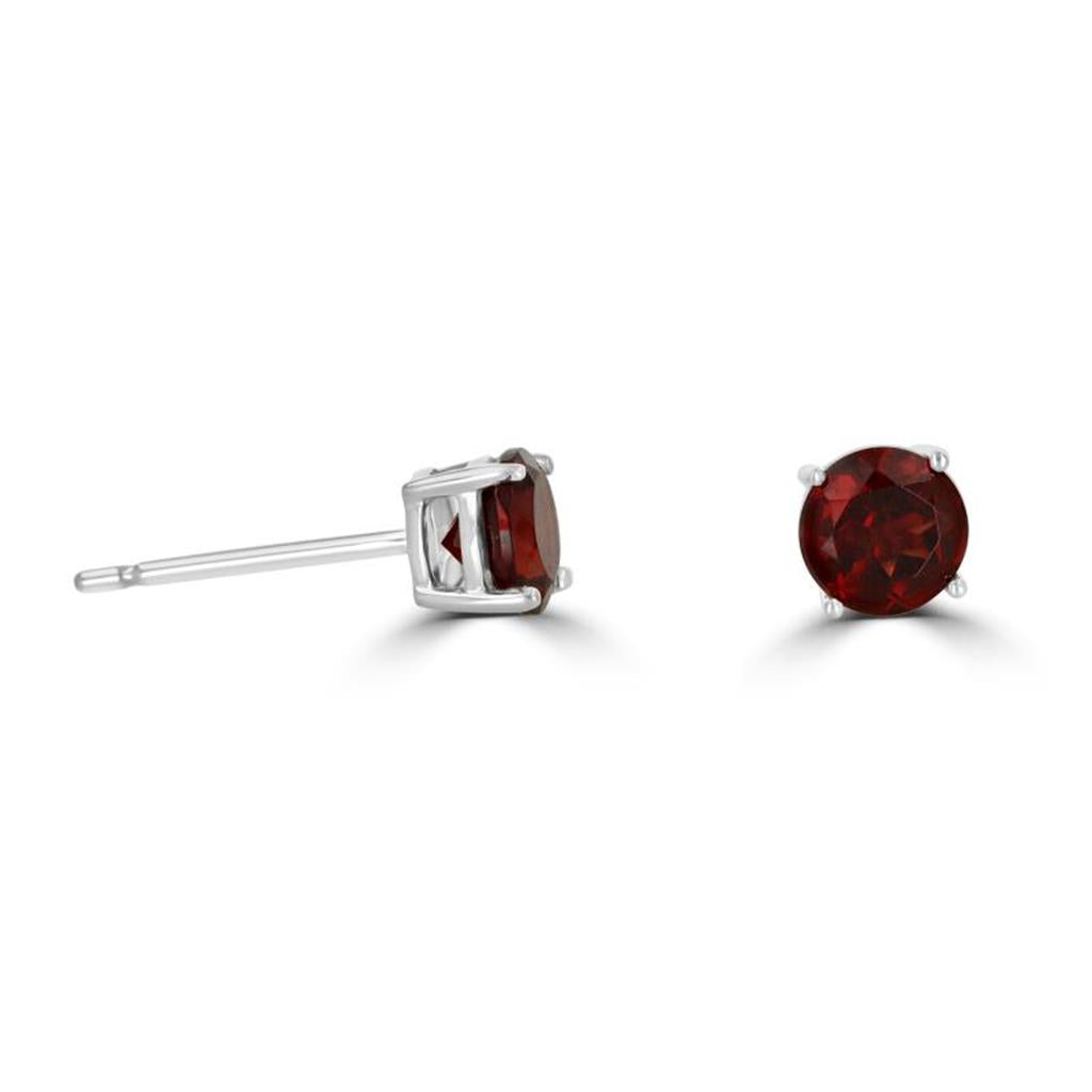Rolland's Design Garnet Stud Earrings