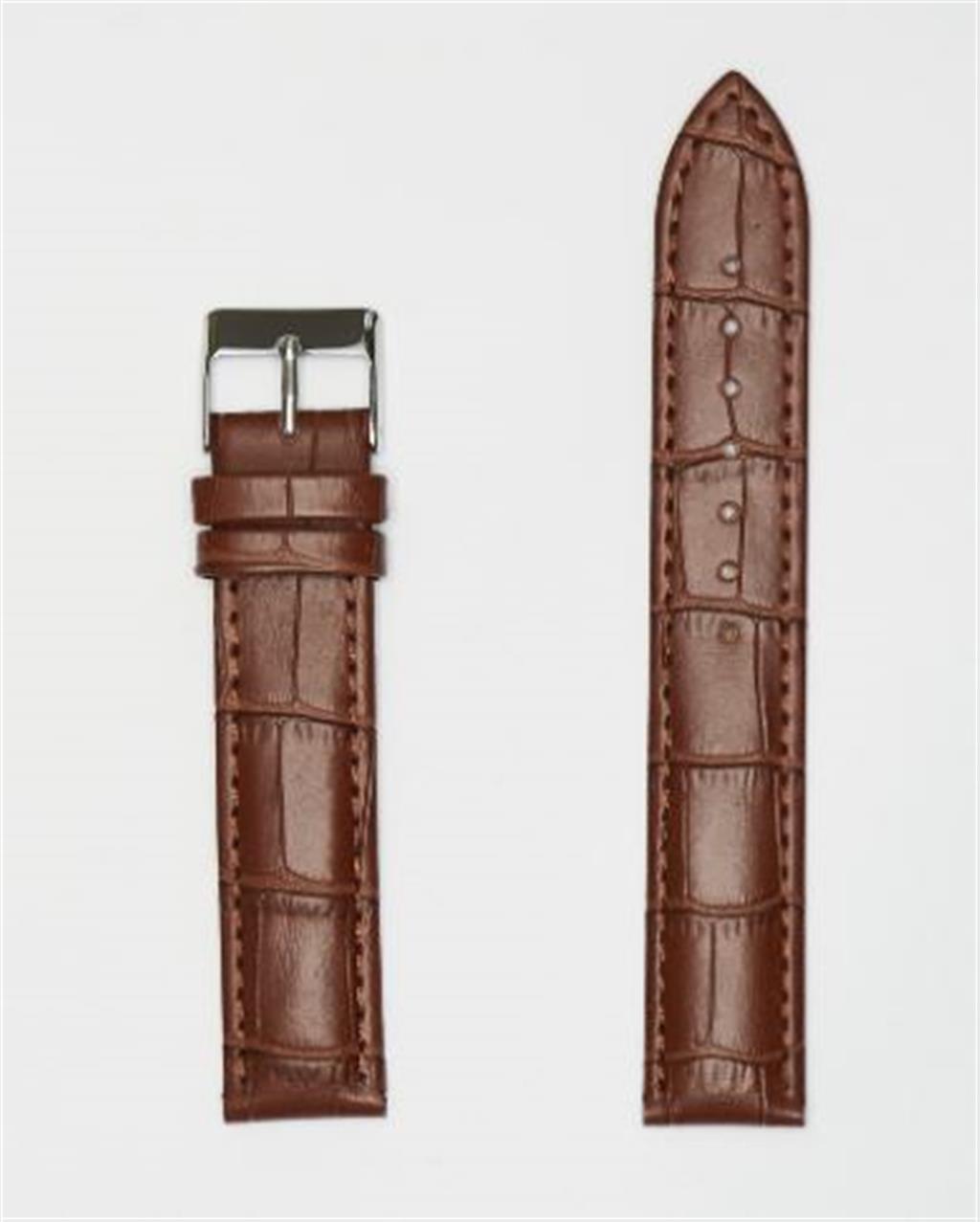 20Mm Brown Leather Watch Strap