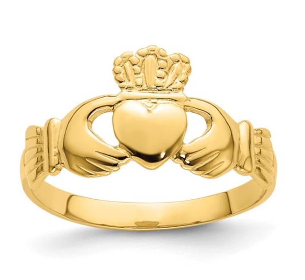 14k Yellow Gold Claddagh Ring