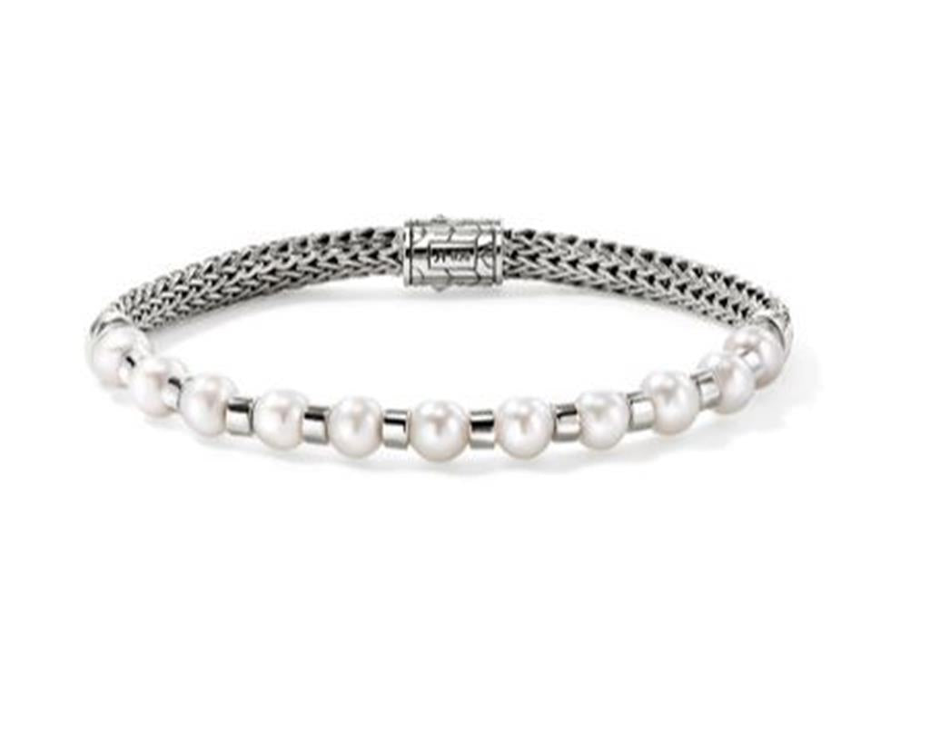 John Hardy Essential Silver 6-6.5Mm Cultured Pearl Bracelet