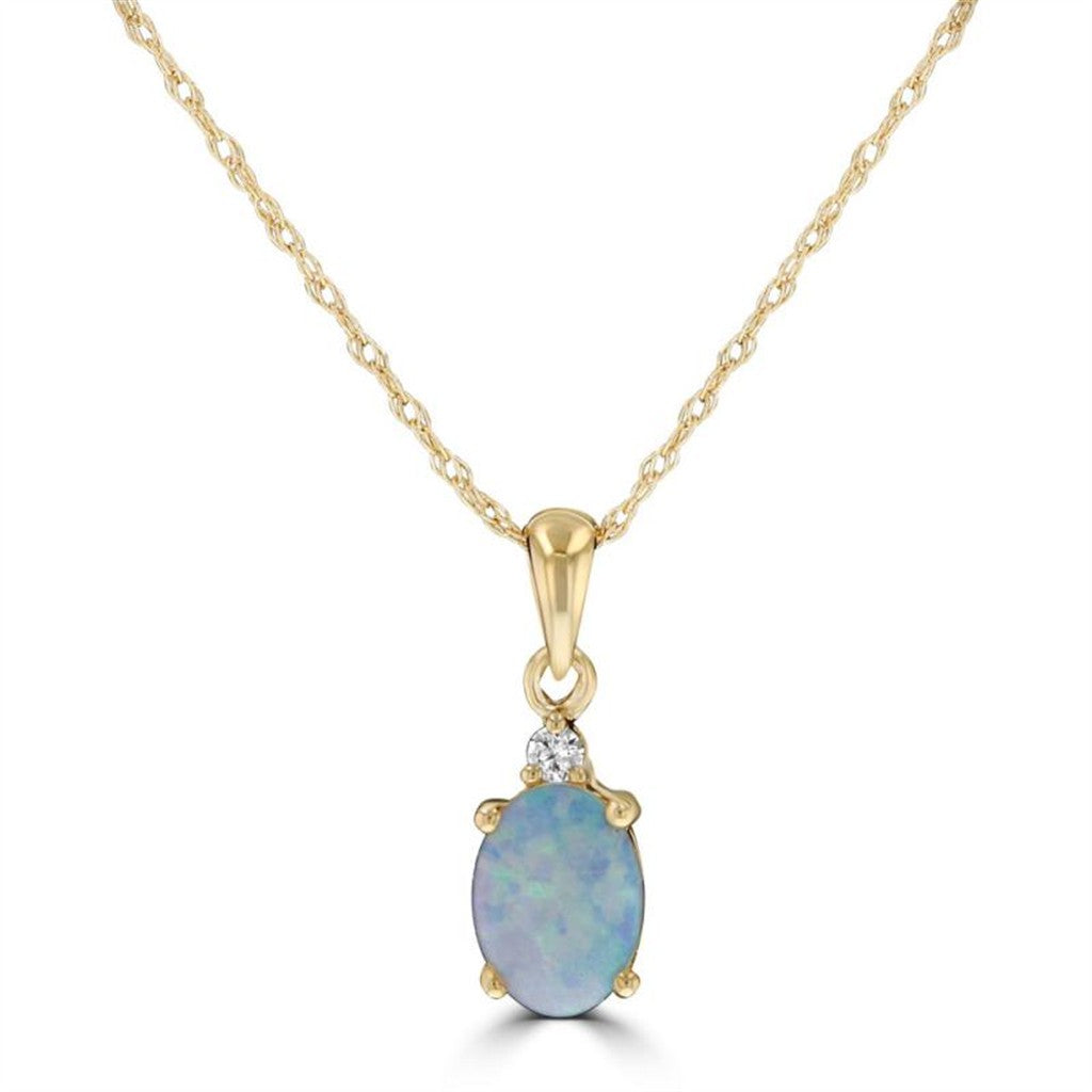 Rolland's Designs Opal and Diamond Pendant