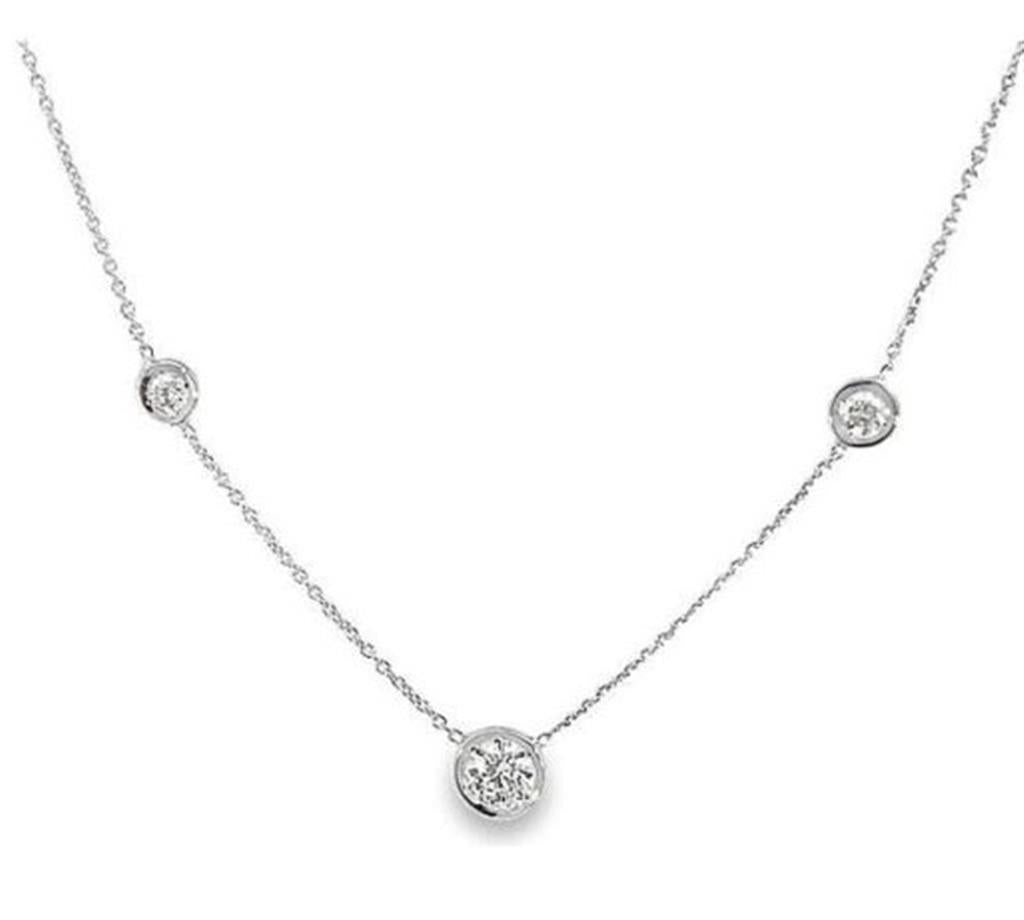 Roberto Coin 18K White Gold Diamond Station Necklace