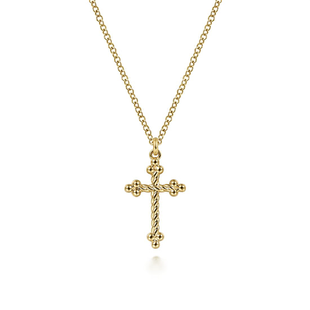 Gabriel Twisted Rope Cross Necklace