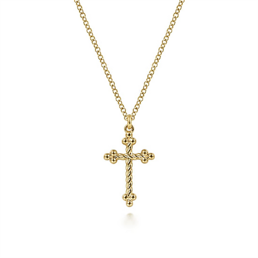 Gabriel Twisted Rope Cross Necklace