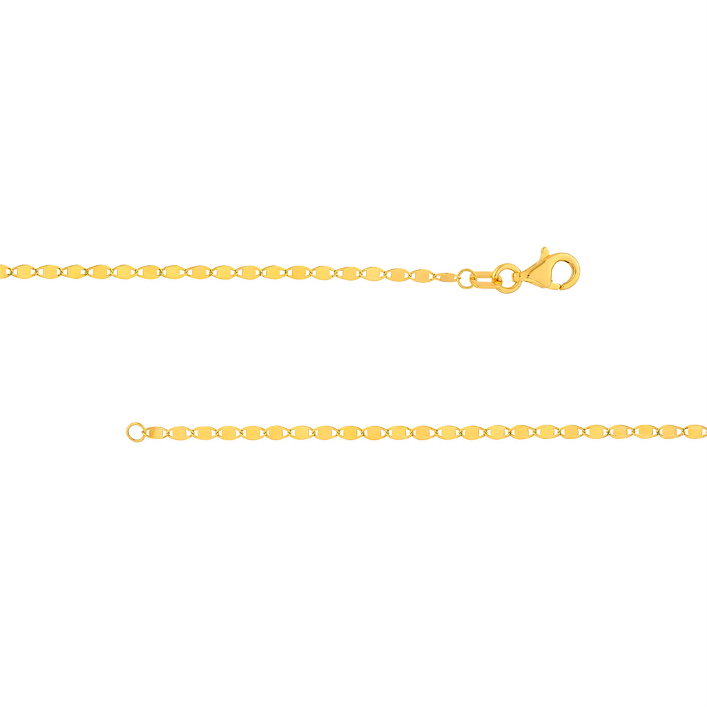 Gold 16" Diamond Cut Valentino Chain