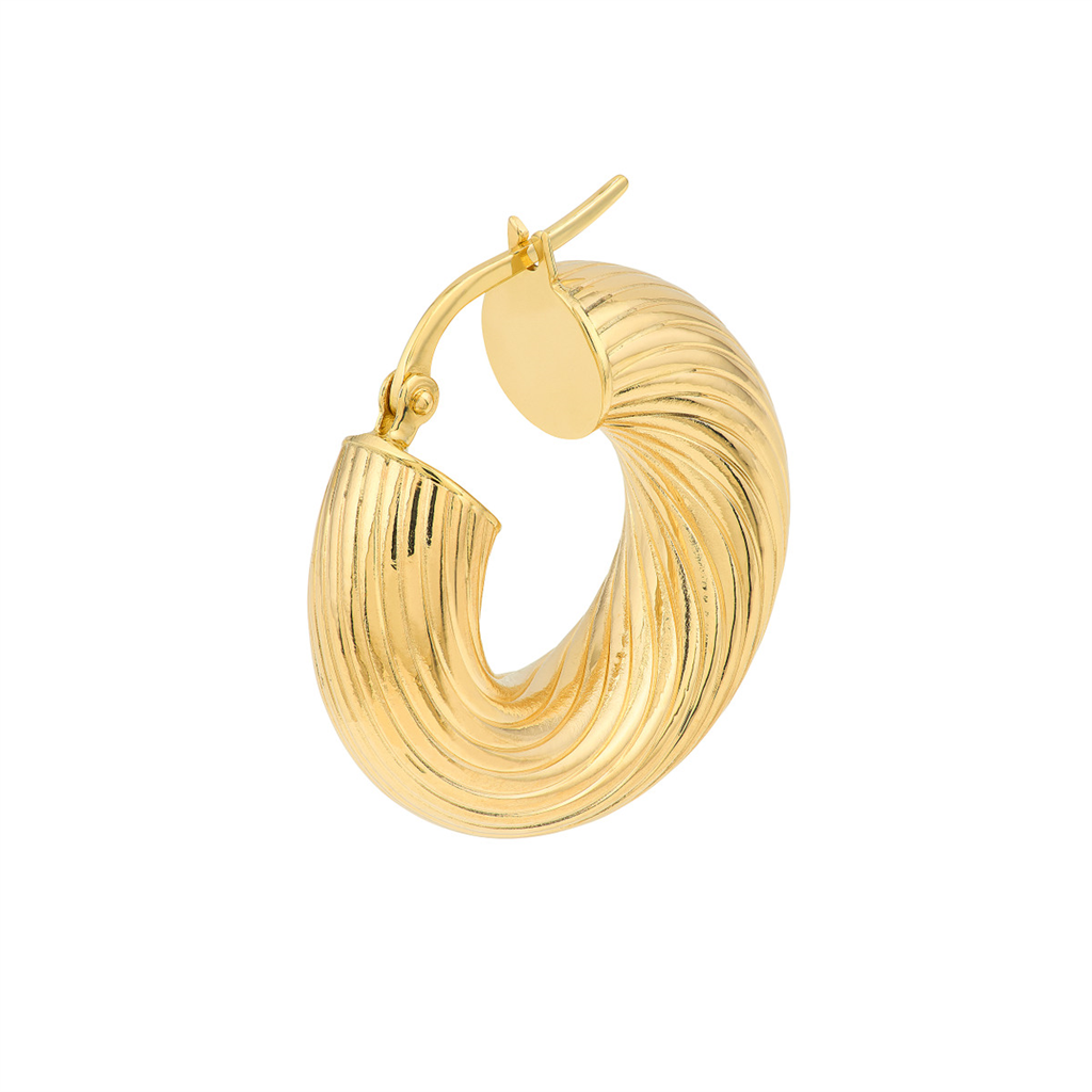 Rolland's Designs 14K Gold Textured Hoops