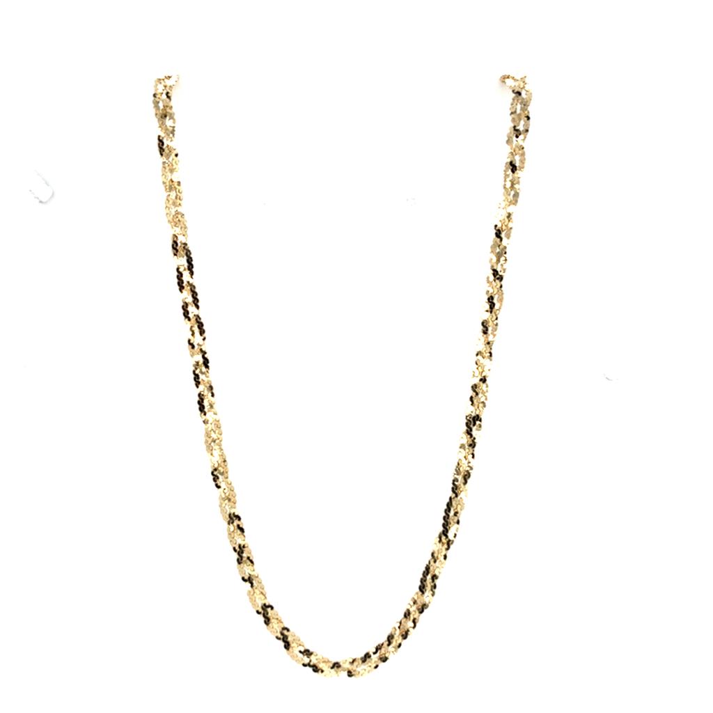 Estate 14K Gold Flat Braided Chain