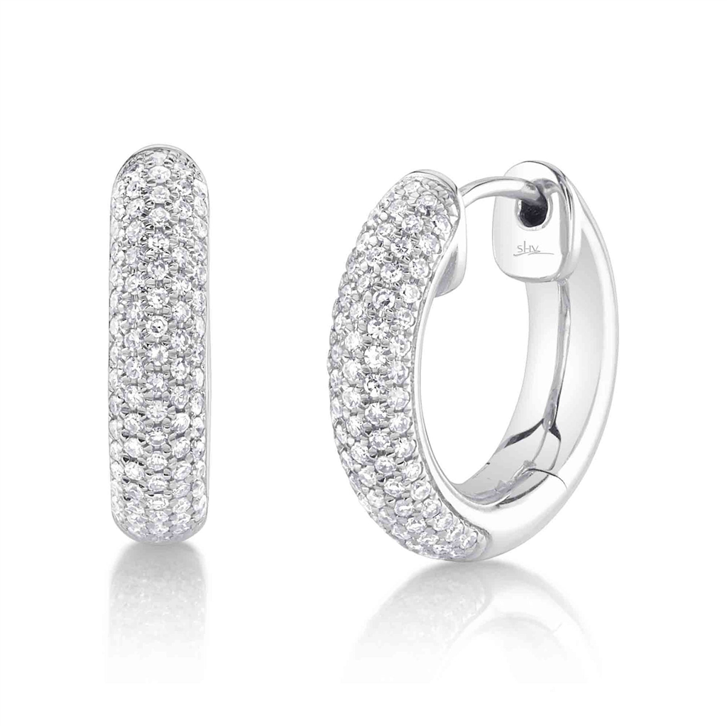 Shy14K Mini Hoop Diamond Huggies