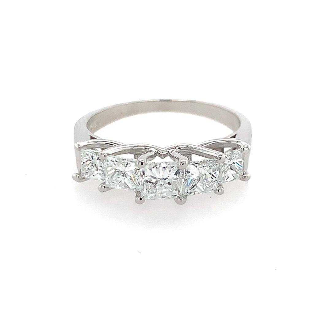Estate 14K White Gold Diamond Band