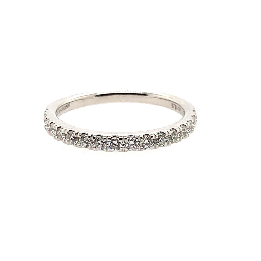14K White Gold Diamond Wedding Band