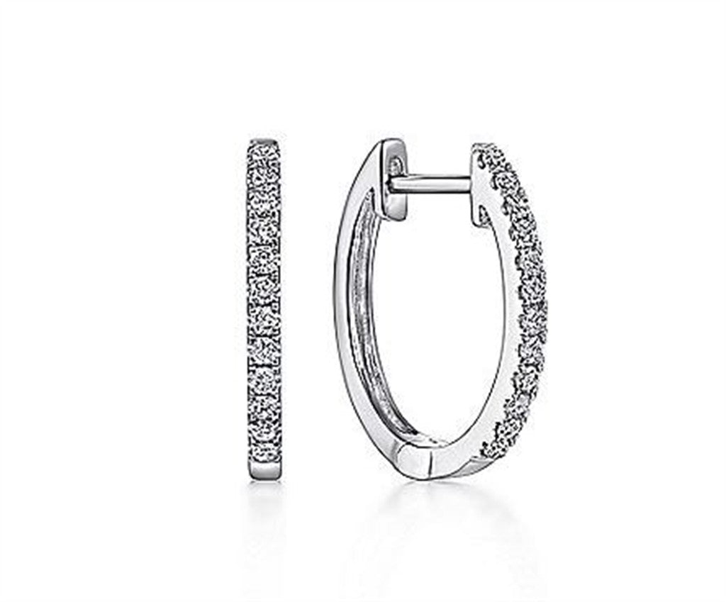 Gabriel 10mm Pave Diamond Huggie Earrings