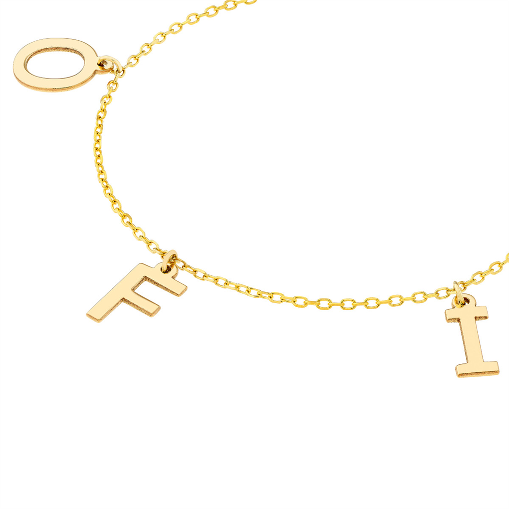 Rolland's Designs 14K Gold Hanging Initials Necklace "EMMA"