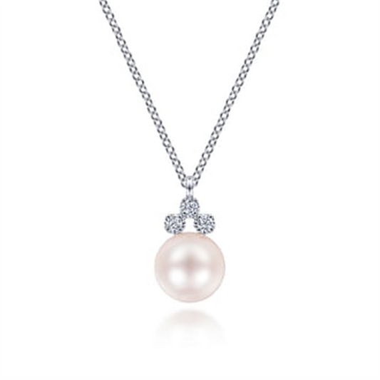 Gabriel 14K White Gold Pearl Pendant