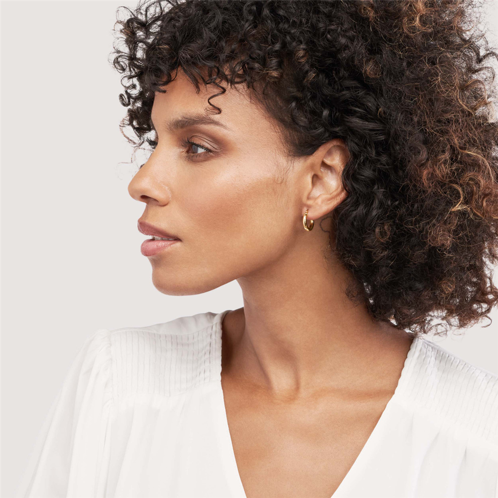 Rolland's Design Gold Round Polished Hoop Earrings