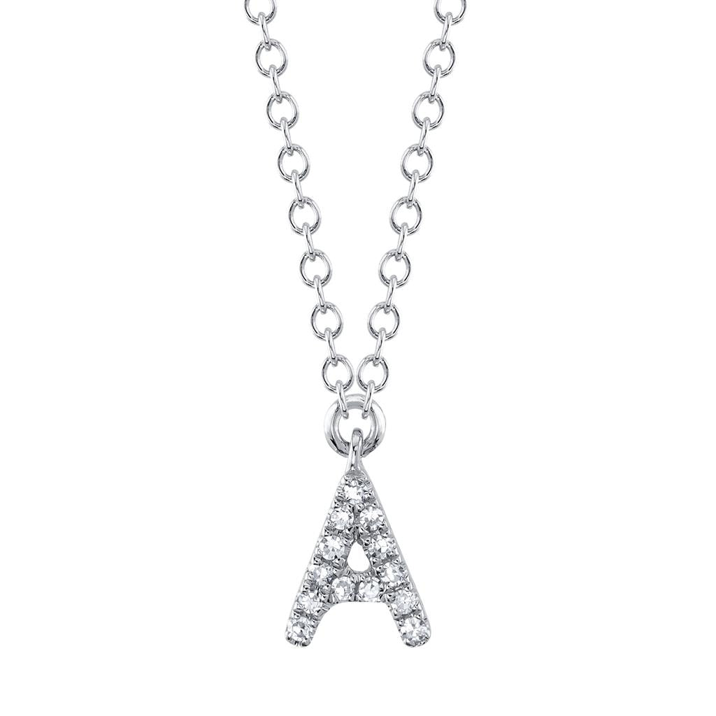 Shy Creation Diamond Initial "A" Pendant Necklace