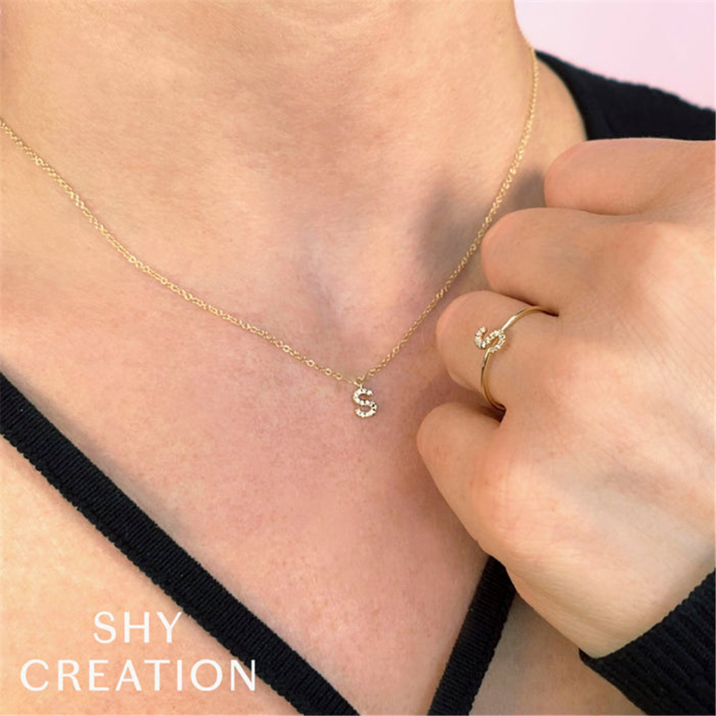 Shy Creation Diamond Initial "J" Necklace