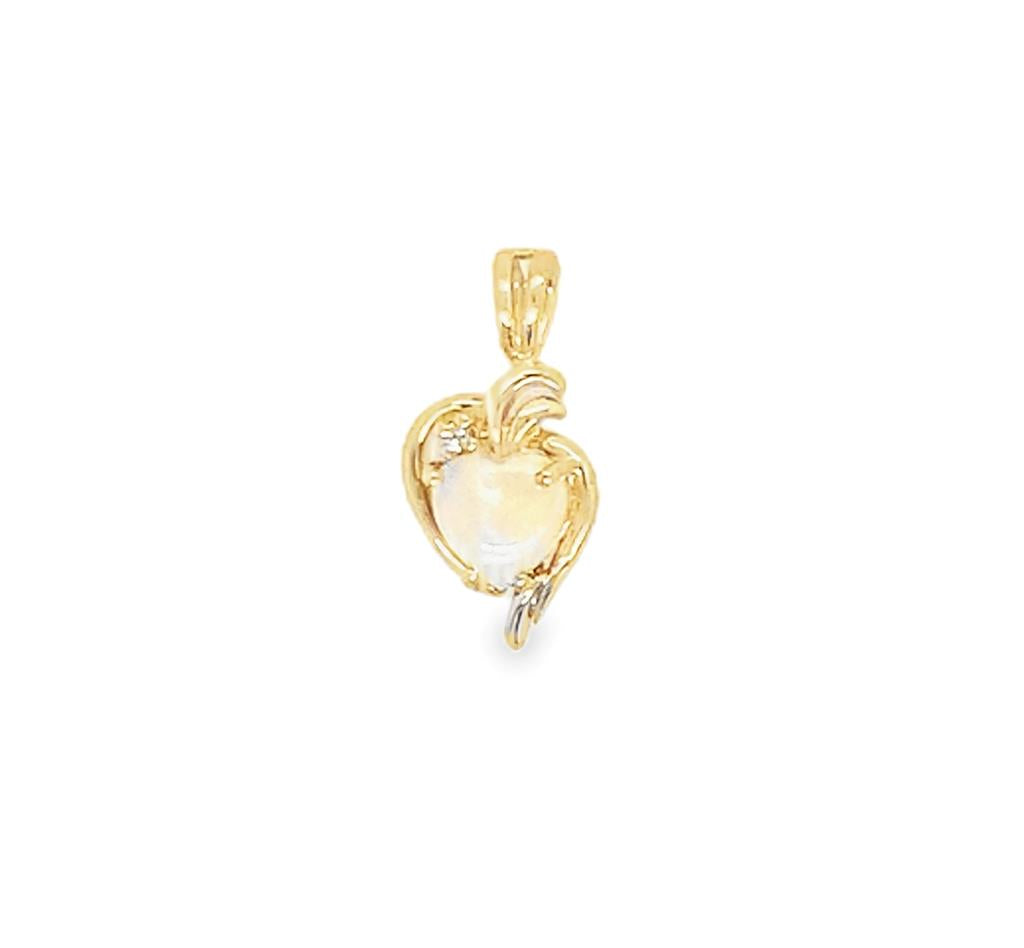 14K Opal Heart Pendant