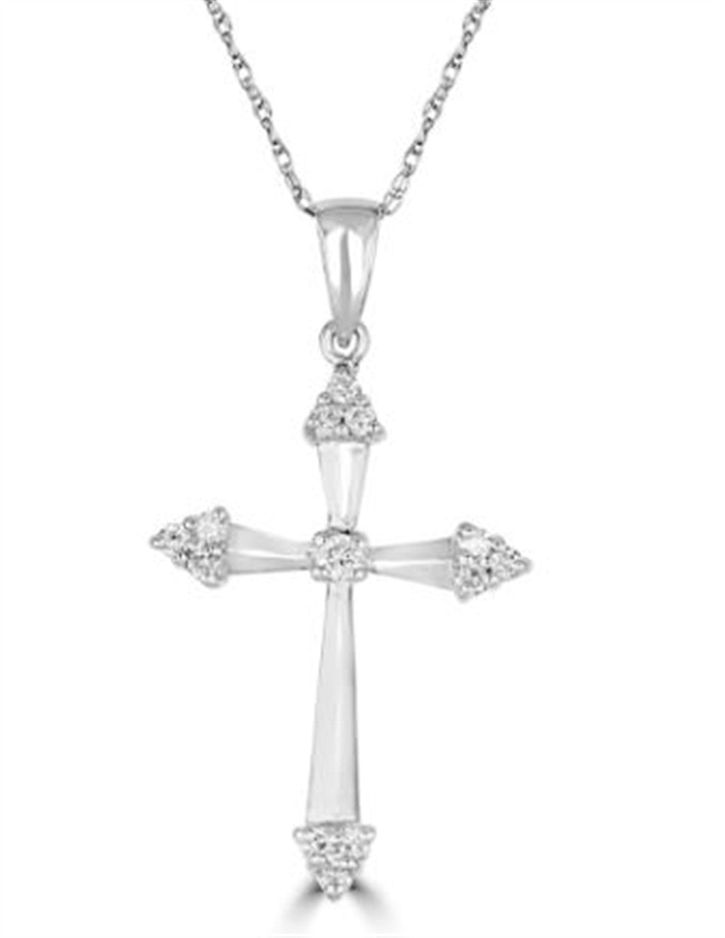 14Kw Diamond Cross Pendant