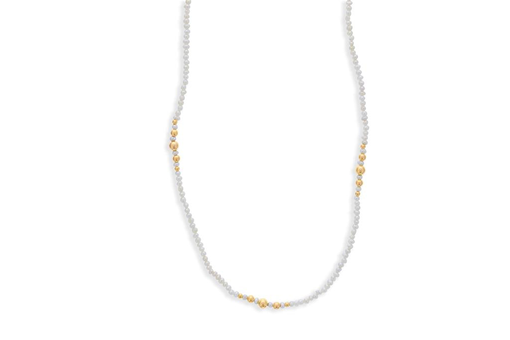 Dee Berkley Pearl & Gold Beaded Necklace