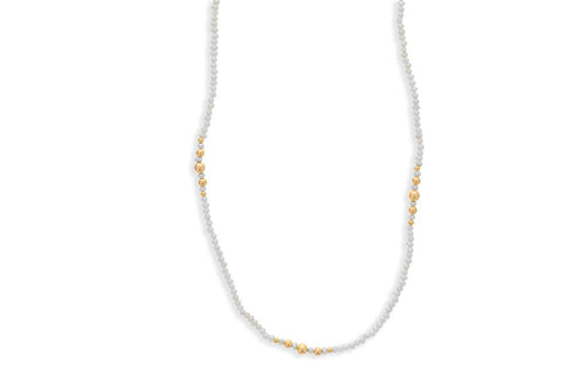 Dee Berkley Pearl & Gold Beaded Necklace