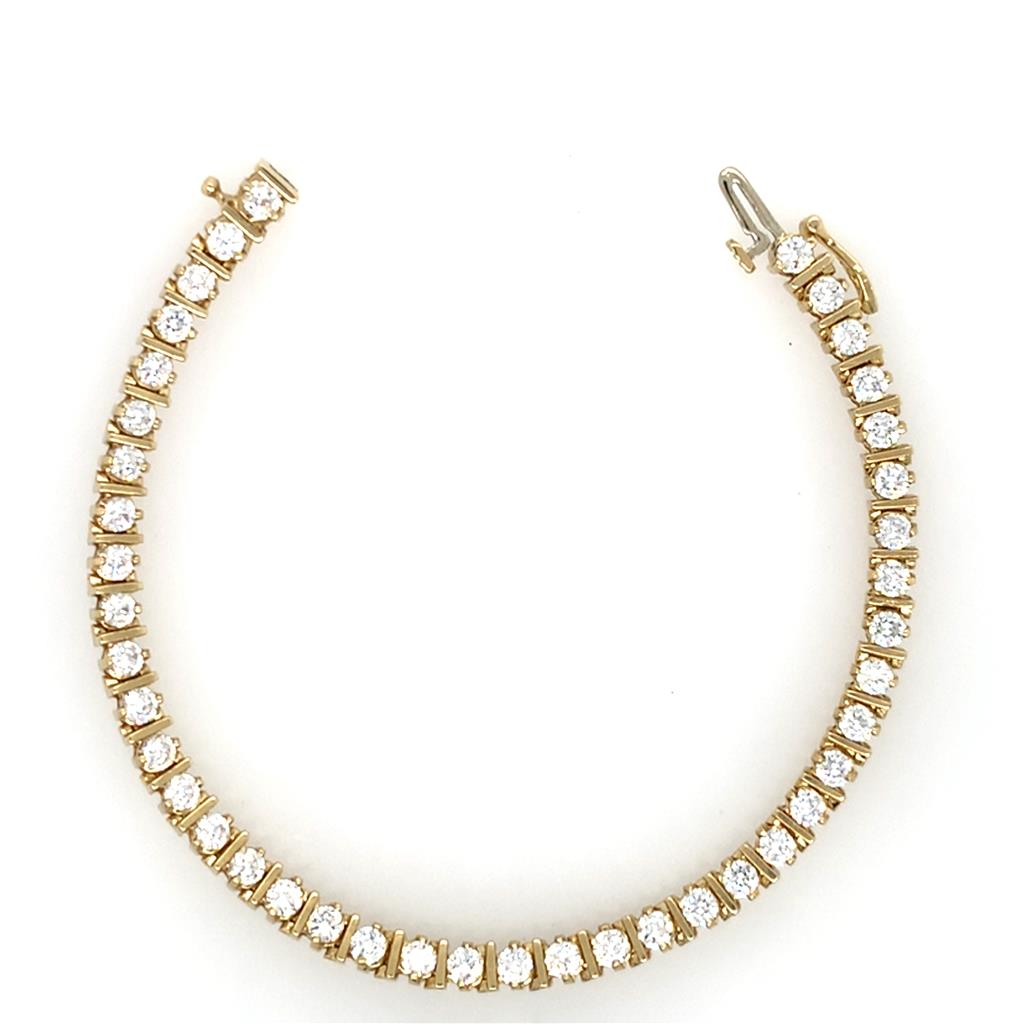 Estate 14K Gold Cubic Zirconia Tennis Bracelet