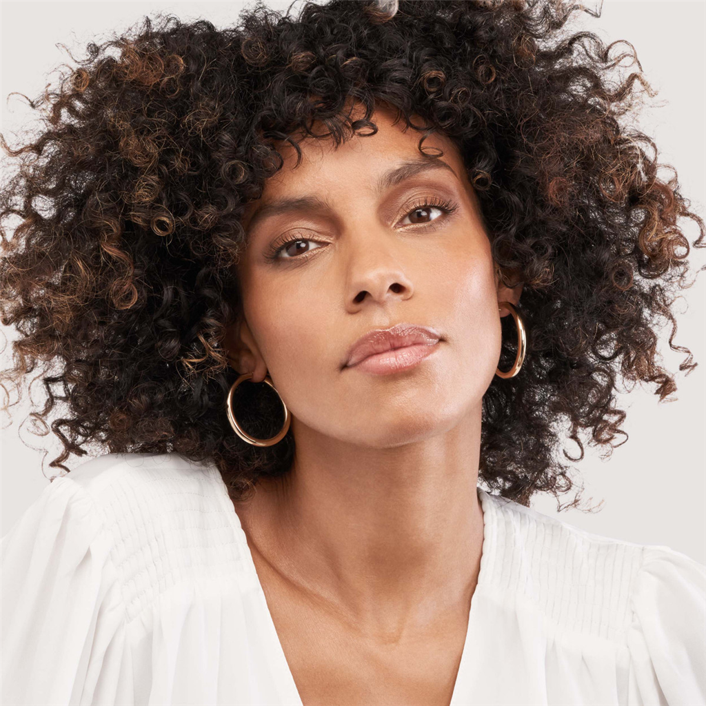 Rolland's Design Gold Round Tube Polished Hoop Earrings