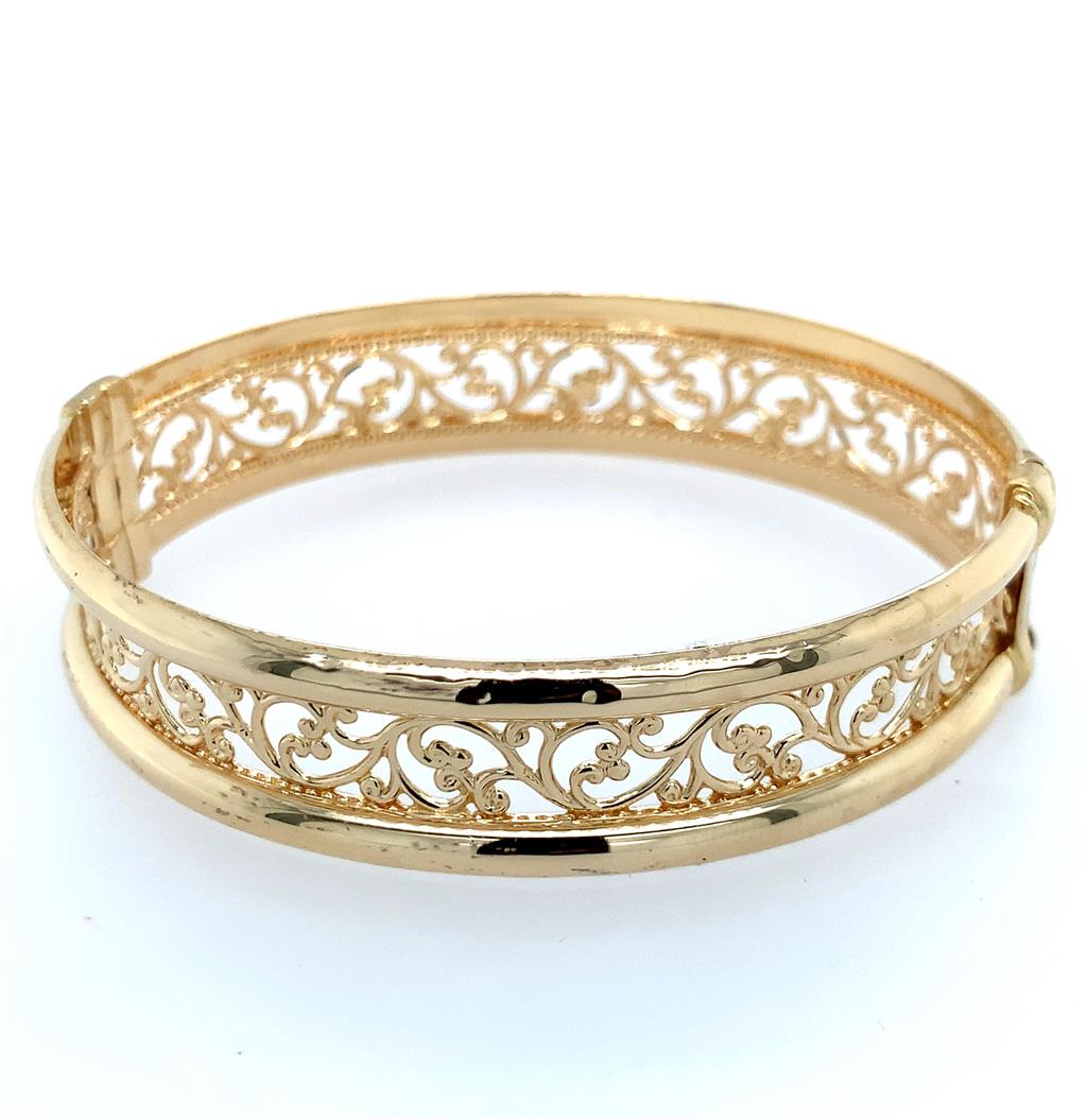 Estate 14K Filigree Brangle Bracelet