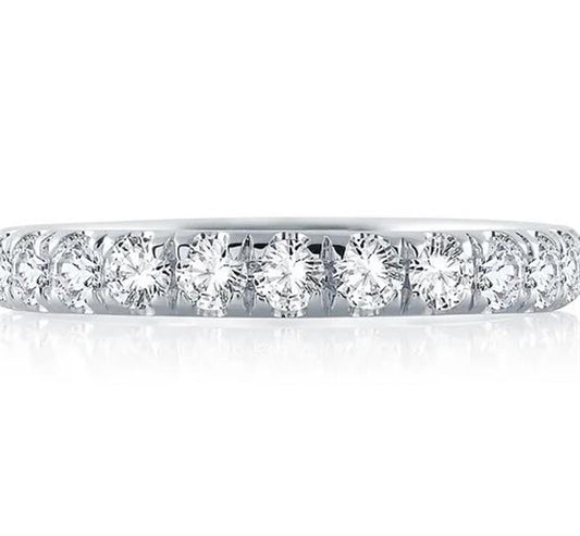 14K White Gold Diamond Wedding Band