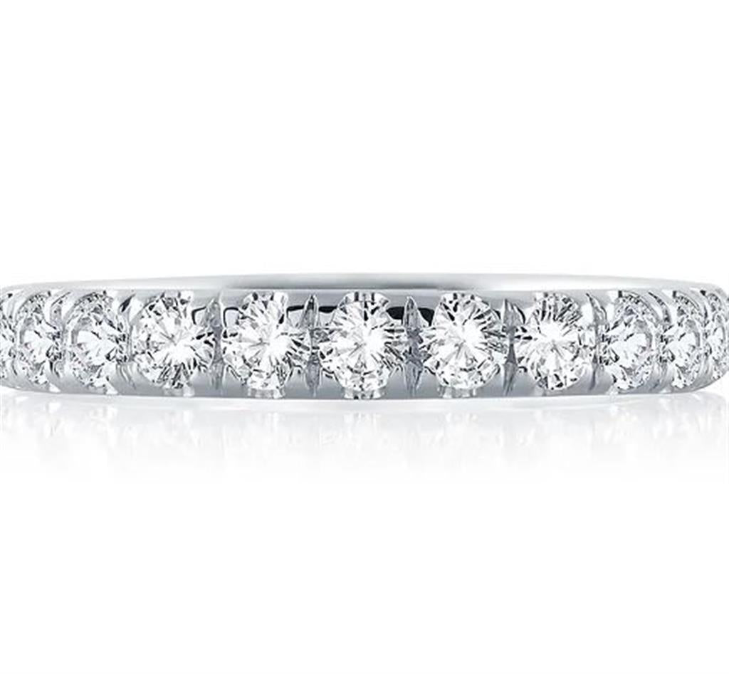 14K White Gold Diamond Wedding Band