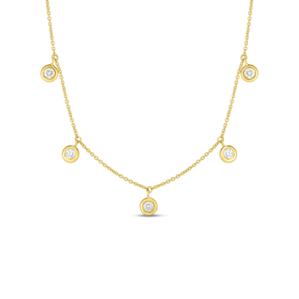 Roberto Coin 5 Drop Diamond Station Necklace