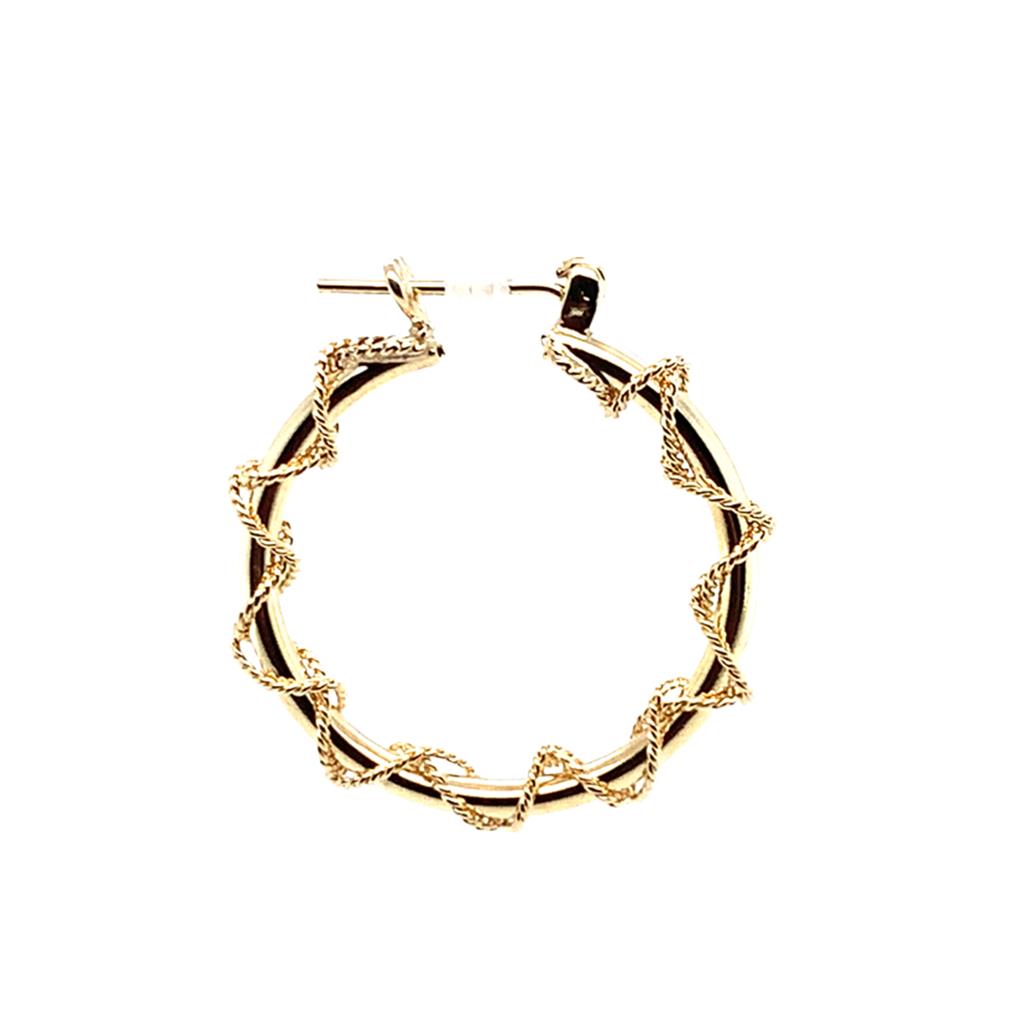 Estate 14K Twist Hoop Earrings