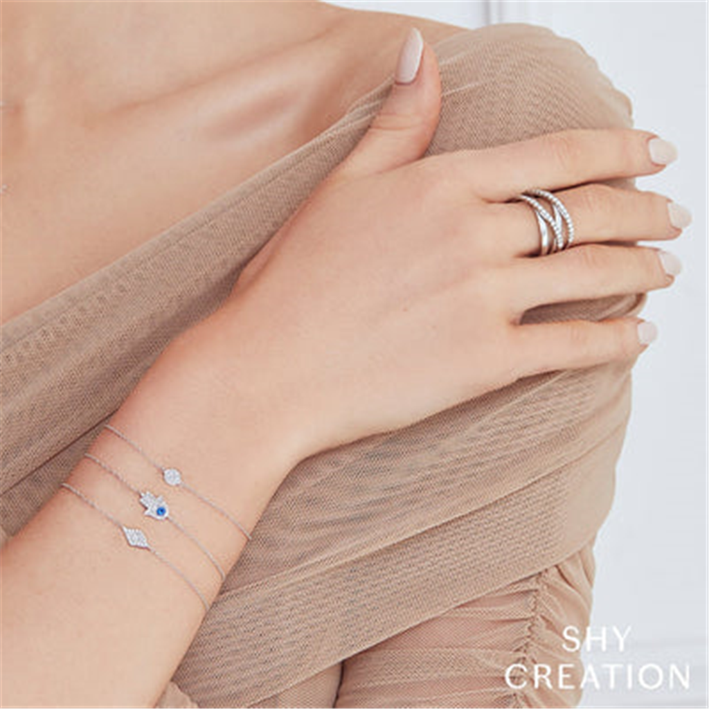 Shy Creation Diamond & Blue Sapphire Hamsa Bracelet