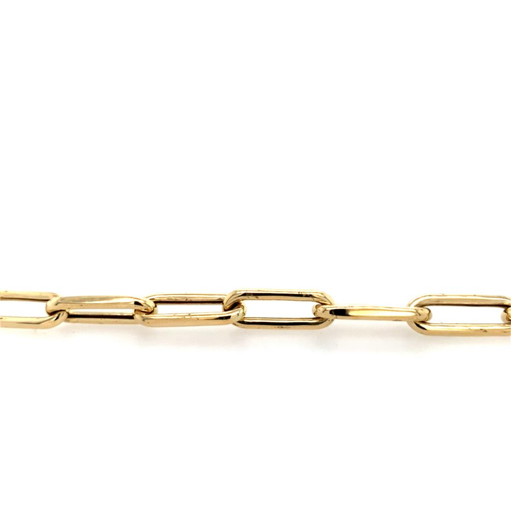Estate 14K Gold Puffed Paper Clip Link Bracelet