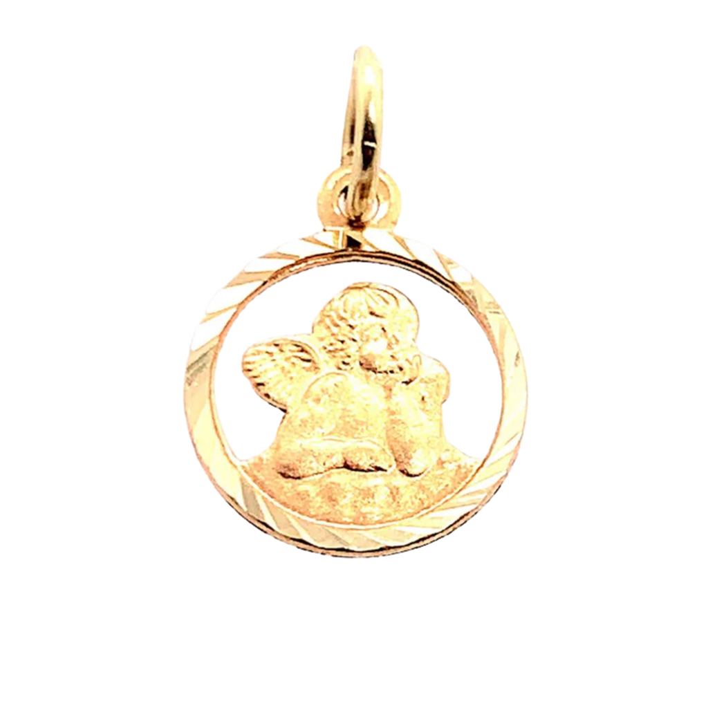 Rolland's Deisgns 14K Gold Cherub Angel Medallion
