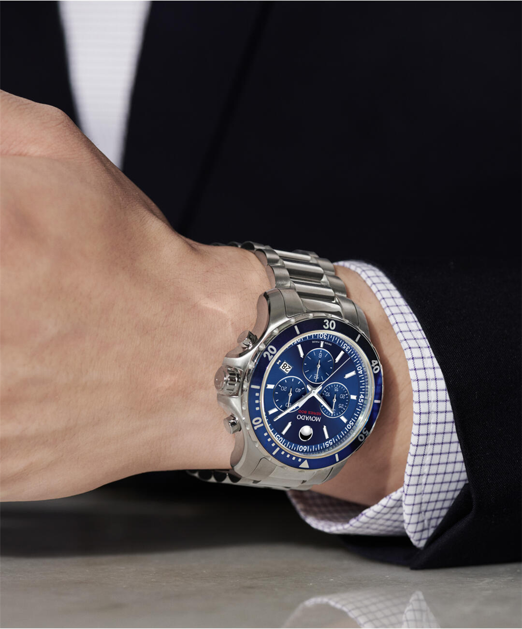 Movado 42Mmm Series 800 Chronograph Blue