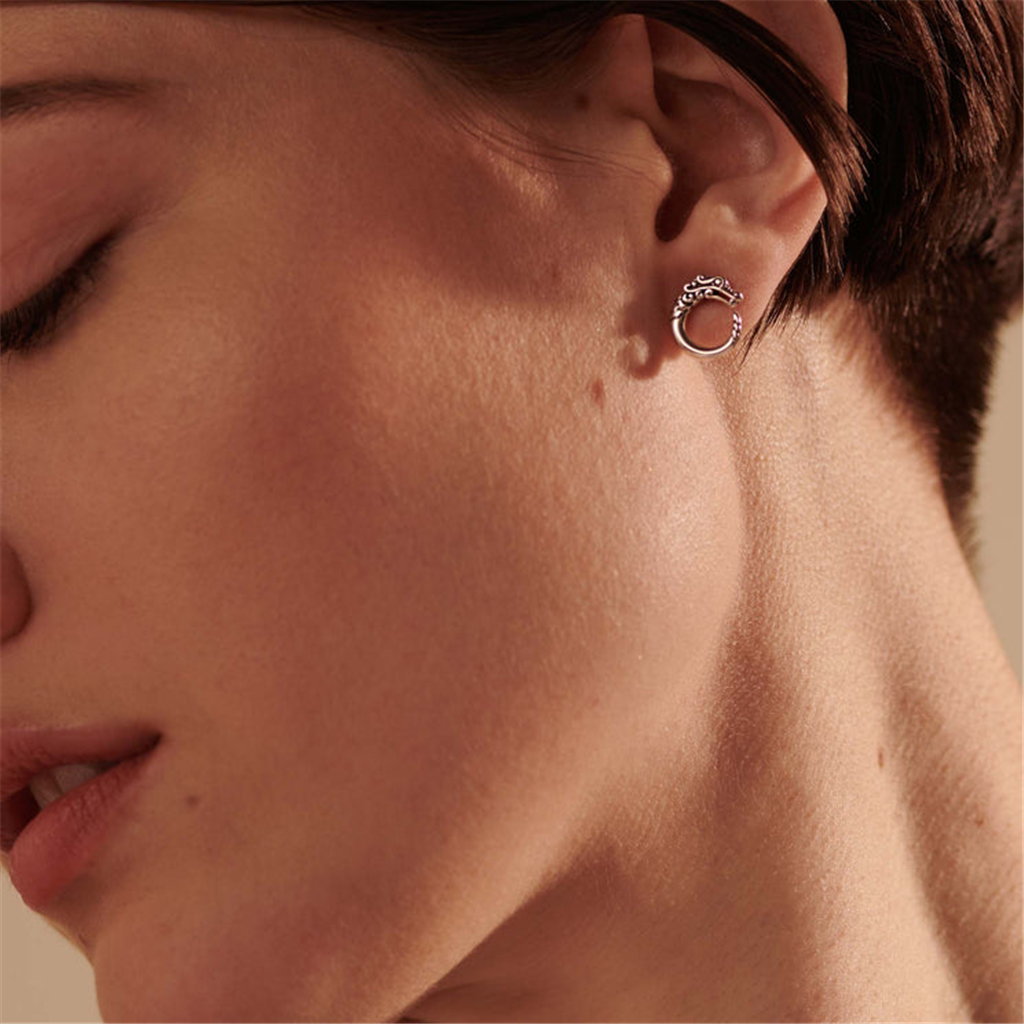 John Hardy Silver Naga Stud Earrings