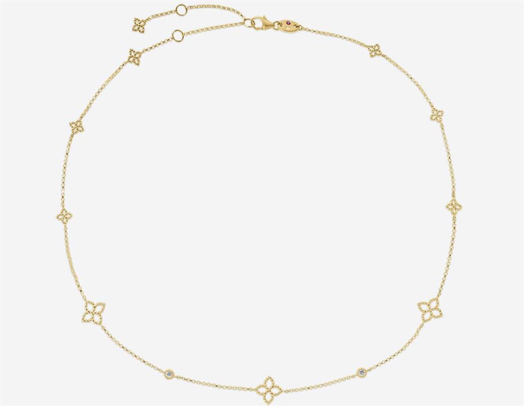 Roberto Coin Diamond Principessa & Flower Station Necklace