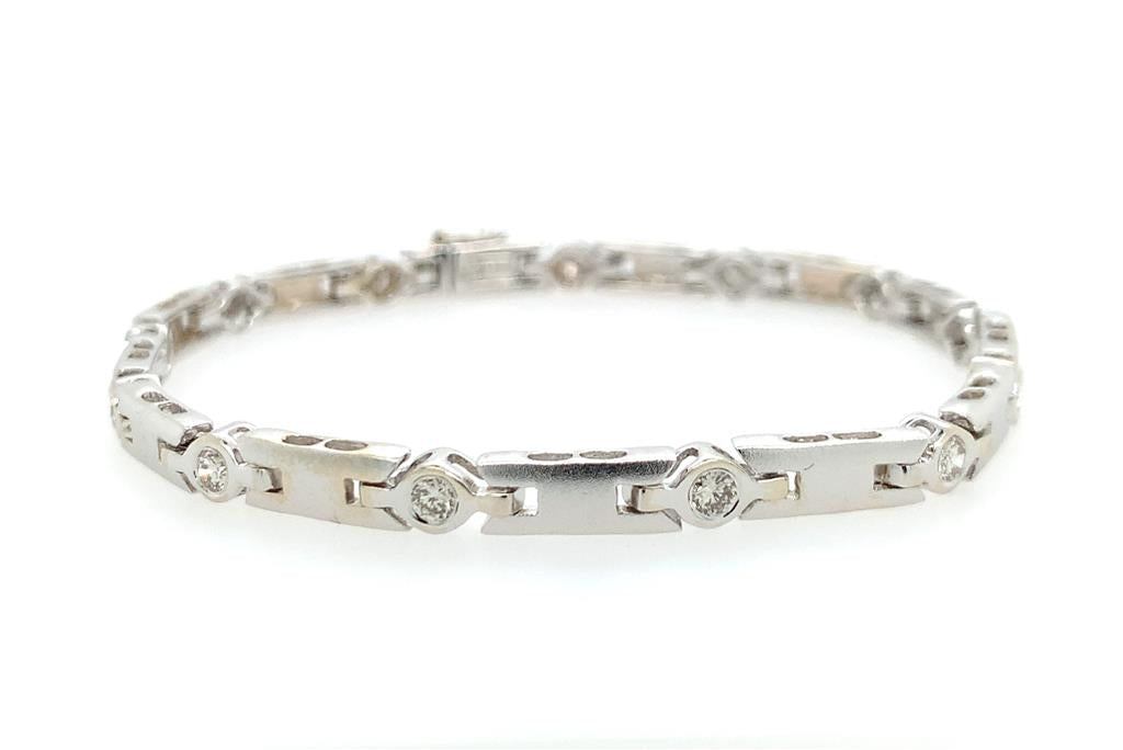 Estate 14K Gold Two-Tone Diamond Bracelet