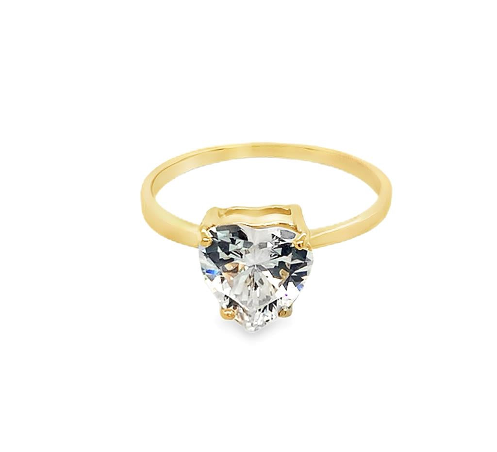Estate 14K Gold CZ Heart Ring