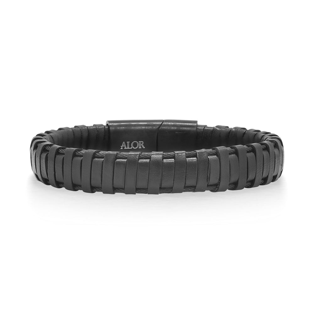 Alor Braided Leather Cable Bracelet