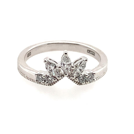 A Jaffee 14K White Gold Diamond Wedding Band